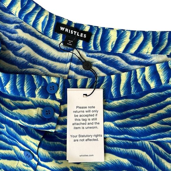 Whistles Sea foam Blue Button Front Midi Skirt, Women’s Size 10 NWT - Picture 7 of 9